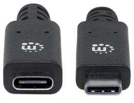 usb type c to usb 2.0 - Manhattan USB Cable Type-C M To Type-C F Black 0.5m - 3 nuotrauka