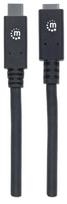 usb type c to usb 2.0 - Manhattan USB Cable Type-C M To Type-C F Black 0.5m - 4 nuotrauka