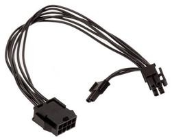 6 pin kabelis - Kolink Cable 4+4-pin CPU To 6+2-pin PCIe Black 35cm - 1 nuotrauka