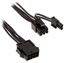 6 pin kabelis - Kolink Cable 4+4-pin CPU To 6+2-pin PCIe Black 35cm - 2 nuotrauka