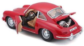 porsche modeliukai - Bburago Car Porsche 356B Coupe 1961 1:24 18-22079 Red - 3 nuotrauka