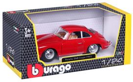 porsche modeliukai - Bburago Car Porsche 356B Coupe 1961 1:24 18-22079 Red - 4 nuotrauka