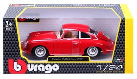 porsche modeliukai - Bburago Car Porsche 356B Coupe 1961 1:24 18-22079 Red - 5 nuotrauka