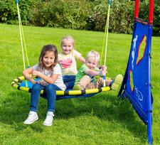 sodo lauko supynes - Sūpynės Hudora Nest Swing 72157, mėlynos/geltonos - 3 nuotrauka
