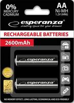 aa 600mah - Esperanza Rechargaeble Batteries 2x AA 2600mAh Black - 2 nuotrauka