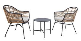 Lauko baldų komplektas Home4You Lunde, juodas/rudas