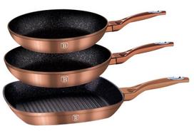 3 GRANITINIŲ KEPTUVIŲ RINKINYS BERLINGER HAUS ROSE GOLD LINE BH-1279