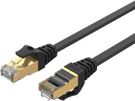 Tinklo kabelis Unitek Cat 7 SSTP RJ45 Flat C1897BK-20M, juoda, 10 m