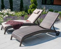 lauko kedes ruda - Gultas Home4you Wicker 11601, rudas, 169 cm x 73 cm x 99 cm - 2 nuotrauka