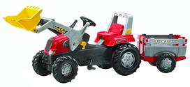 priekaba traktoriui mini - Žaislinis automobilis Rolly Toys Junior RT Tractor with Farm Trailer 811397 - 1 nuotrauka