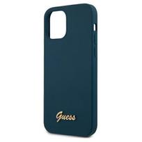 iphone 12 pro gold - Guess Silicone Vintage Gold Logo for iPhone 12 Pro Max, apple iphone 12 pro max, mėlyna - 6 nuotrauka