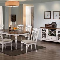 stalai kedes - Valgomojo komplektas Home4you Lily 6 Oak/White - 4 nuotrauka