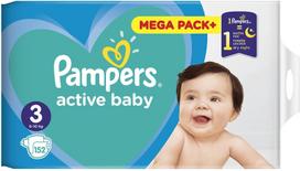 pampers 8 - Pampers Active Baby, 3, 152 vnt. - 4 nuotrauka