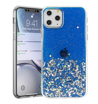 senukai iphone - Fusion Accessories "Glue Glitter Back Case iPhone 13 Pro" Blue - 2 nuotrauka