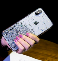senukai iphone - Fusion Accessories "Glue Glitter Silicone Case iPhone 13 Pro Max" Transparent - 2 nuotrauka