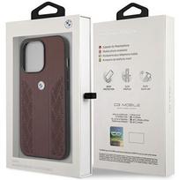 iphone 13 pro odinis deklas - BMW "BMHCP13LRSPPR Leather Back Case iPhone 13 / 13 Pro" Red - 8 nuotrauka