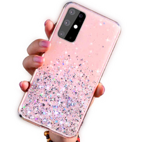 senukai iphone - Fusion Accessories "Glue Glitter Silicone Case iPhone 13 Pro" Pink - 1 nuotrauka