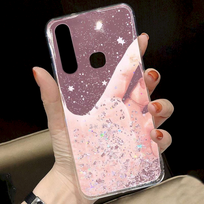 senukai iphone - Fusion Accessories "Glue Glitter Silicone Case iPhone 13 Pro" Pink - 2 nuotrauka