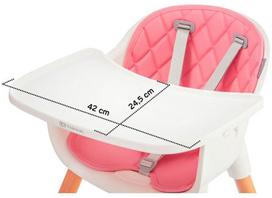 rozine kede - Maitinimo kėdutė KinderKraft Sienna Highchair, rožinė - 11 nuotrauka