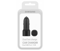 15w samsung - Samsung Universal Car Charger Dual Port 15W Juodas - 7 nuotrauka