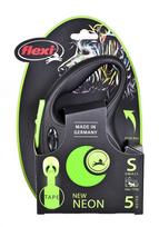 pavadelis flexi s 5m - FLEXI New Neon S Tape 5 m green automatinis pavadėlis - 4 nuotrauka