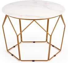 Kavos staliukas Halmar Madison Coffee Table, aukso/baltas, 600 mm x 600 mm x 450 mm