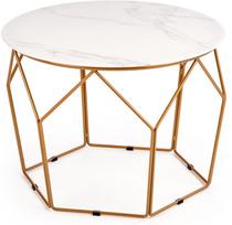 marmuro staliukas - Kavos staliukas Halmar Madison Coffee Table, aukso/baltas, 600 mm x 600 mm x 450 mm - 2 nuotrauka