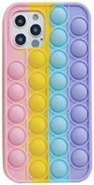 Dėklas Mocco Bubble Antistress Case Apple iPhone 12 Pro Max, geltona/rožinė/violetinė/žydra