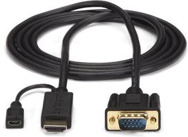 Adapteris StarTech HDMI to VGA HD2VGAMM6, juoda, 1.8 m