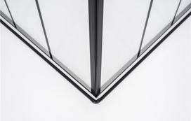 brasta glass - Industrinio stiliaus dušo kabina Baltijos Brasta Kristina Nero Cube - 3 nuotrauka