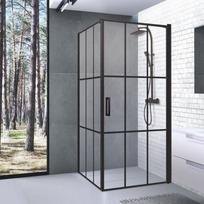 brasta glass - Industrinio stiliaus dušo kabina Baltijos Brasta Kristina Nero Cube - 4 nuotrauka