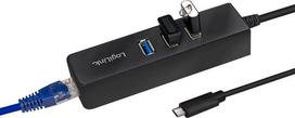usb c ilgintuvas - LogiLink 3-port USB 3.0 HUB + RJ-45 port UA0283 - 3 nuotrauka