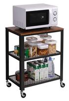 lentyna su ratukais - Songmics Utility Cart Brown/Black - 3 nuotrauka