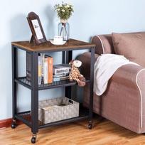 lentyna su ratukais - Songmics Utility Cart Brown/Black - 4 nuotrauka