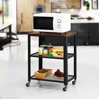 lentyna su ratukais - Songmics Utility Cart Brown/Black - 5 nuotrauka
