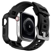 apple watch series 5 - Dėklas išmaniajam laikrodžiui Spigen Rugged Armor Pro Case For Apple Watch Series 4/5 40mm Black - 3 nuotrauka