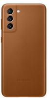 Samsung Leather Back Case For Samsung Galaxy S21 Plus Brown