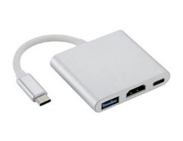 Fusion 3in1 USB-C Multiport Adapter / USB 3.0 / HDMI / USB-C Silver