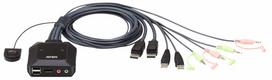 kvm switch usb - Aten CS22DP 2-Port USB DisplayPort Cable KVM Switch - 1 nuotrauka