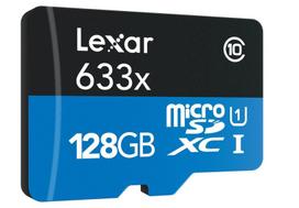 c10 sd - Lexar High-Performance 633x 128 GB, MicroSDXC, Flash memory class 10, With adapter - 2 nuotrauka