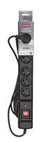 buitinis elektros ilgintuvas - Activejet Power Strip With Cord 6GN 3m Black - 3 nuotrauka