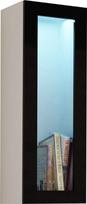 pakabinamos vitrinos - Cama Meble Vigo 90 Cabinet Glass White/Black Gloss - 1 nuotrauka