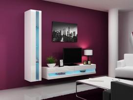 balta pakabinama lentyna - Cama Meble Vigo New Shelf Unit White/White Gloss - 2 nuotrauka