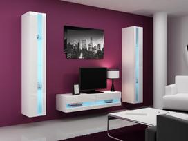 balta pakabinama lentyna - Cama Meble Vigo New Shelf Unit White/White Gloss - 3 nuotrauka