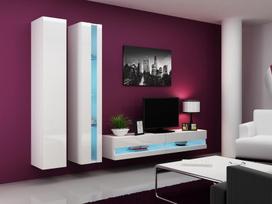 balta pakabinama lentyna - Cama Meble Vigo New Shelf Unit White/White Gloss - 4 nuotrauka