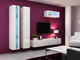 balta pakabinama lentyna - Cama Meble Vigo New Shelf Unit White/White Gloss - 5 nuotrauka