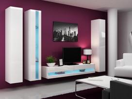 balta pakabinama lentyna - Cama Meble Vigo New Shelf Unit White/White Gloss - 7 nuotrauka