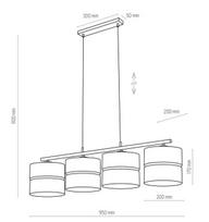 pakabiname sviestuvai sietynai - Pakabinamas šviestuvas TK Lighting Hilton 4342, 4x60W, E27 - 5 nuotrauka