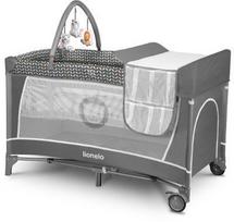 maniezas 2in1 - Kelioninė lovytė Lionelo Flower 2in1 Grey Sacandi - 3 nuotrauka