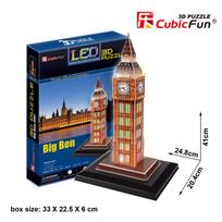 3d puzzle big ben - 3D dėlionė CubicFun Big Ben London 3D LED L501H, 28 dalių - 3 nuotrauka